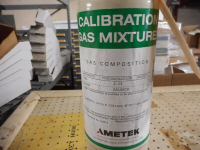 CALIBRATING GAS, P/N 07032JE, AMETEK, ZERO GAS, 2.0% OXYGEN BALANCE NI ...