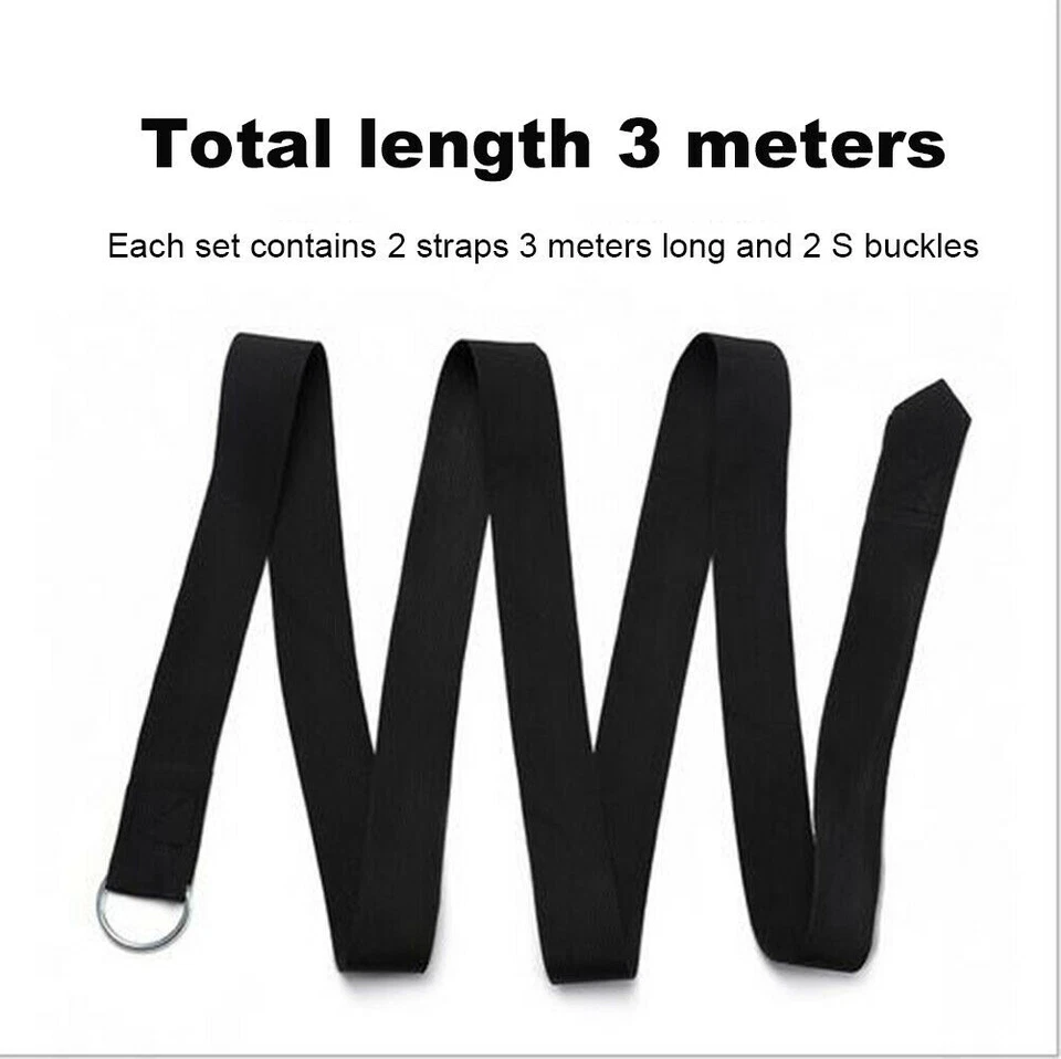 2pcs Adjustable Hammock Straps Loop Tree Hanging Heavy Duty Suspension New - Image 4 of 4