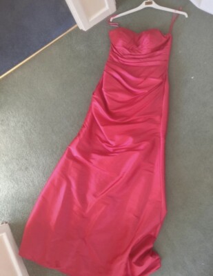 strapless open back dress Cowl Flutter Sleeve Satin Bridesmaid Dress main image 1