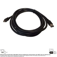 Cable Firewire IEEE 1394 400Mbps 4-Pin Male 6-Pin Male Black 10FT 150054