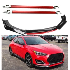 For Hyundai Veloster Front Bumper Lip Body Kit Splitter Spoiler Glossy Black Red