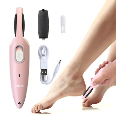 Abko CR01 Electric Callus Remover Rechargeable Foot File LED Light 2 Speed Pink