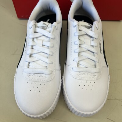 Puma Women's White/Black Carina L Lifestyle Low Top Sneakers