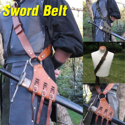 Belt Hanger Vintage Knight Single Leather Medieval Sword Belt Pirate Cutlass
