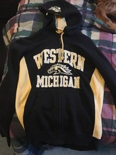 Western Michigan University Sweatshirt Hoodie Broncos College XS M/W Embroidered