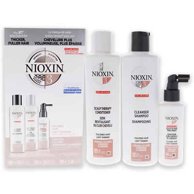 System 3 Kit by Nioxin for Unisex - 3 Pc 10.1oz Color Safe Cleanser Shampoo