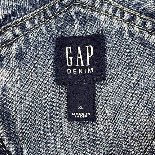 Gap Kids Blue Denim Jean Flower Embroidered Short Overalls Size XL - Picture 5 of 8