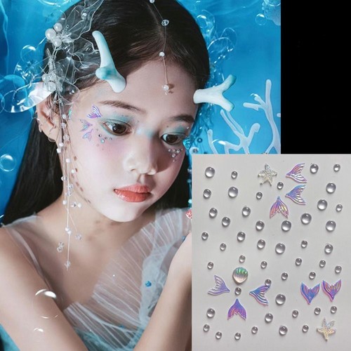 Self Adhesive Hair Crystal Sticks Face Crystal Stickers for Hair Face Makeup - Picture 3 of 26