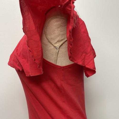 Haut à volants Chaser à volants épaules dénudées rouge rosé femme moyen neuf avec étiquette - Photo 5/9