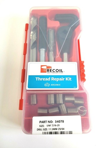 KIT DE REPARACIÓN DE ROSCA DE RETROCESO 7/16-20 #34078 TIPO HELICOIL - NUEVO - Imagen 2 de 10