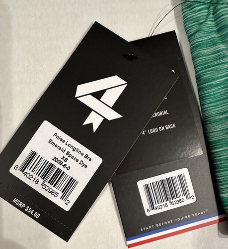 Fourlaps Women's Poise Longline Sports Bra Size XS Emerald Space Dye NEW NWT $54 - Picture 7 of 10
