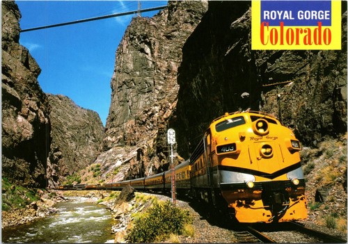 Postal Royal Gorge Railroad Colorado bajo el puente colgante más alto del mundo - Imagen 5 de 7