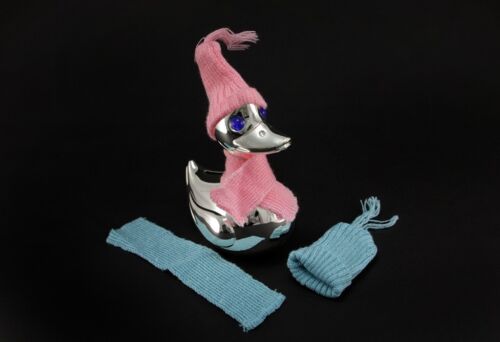 Money Box Piggy Bank Duck Silver Scarf Cap Blue Pink Engraving Christening - Picture 5 of 10