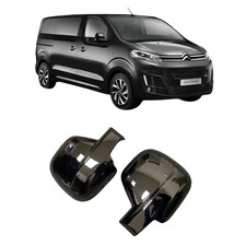 Door Wing Mirror Covers Painted Gloss Black For Citroen Spacetourer 2016 On Pair
