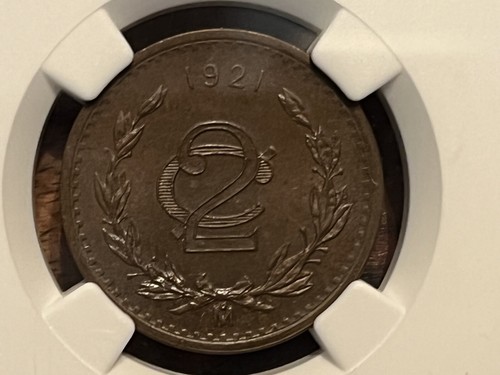 T2: Mexico 1921 Mo MS 64 Bnr 2 Centavos - Picture 2 of 4