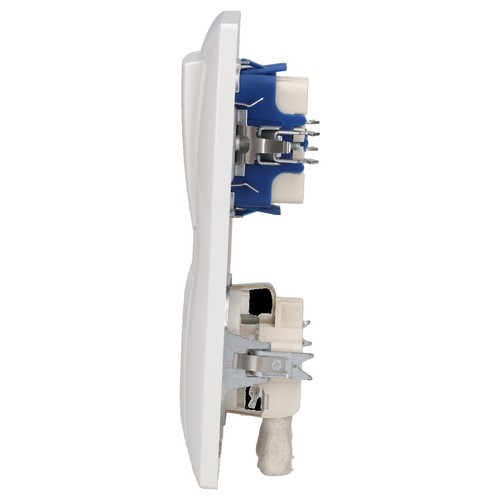 Busch Jaeger Set Wechselschalter Steckdose Safety+ Rahmen Balance SI Alpinweiß - Bild 3 von 4