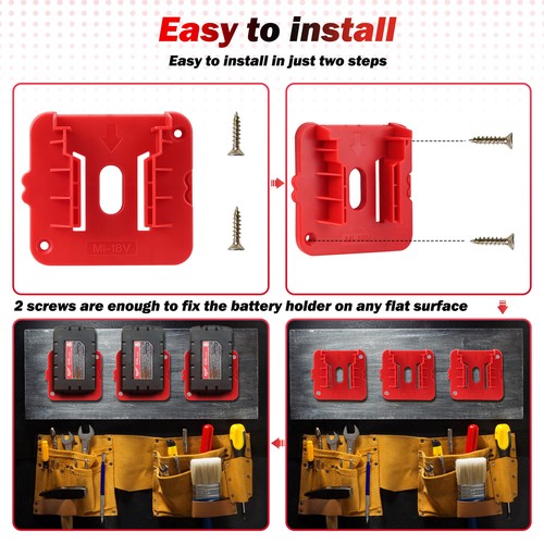 2 Pack for Milwaukee/ DEWALT Battery Suspension Bracket Batter Wall Mount Tool - Picture 34 of 37