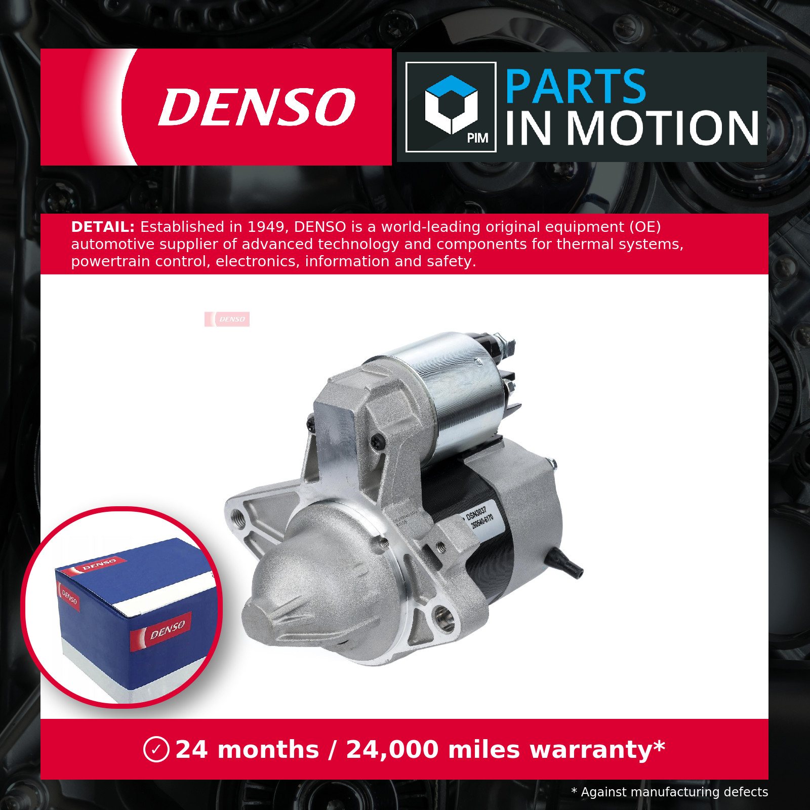 Starter Motor fits TOYOTA AYGO KGB10 1.0 05 to 14 1KR-FE Denso 281000Q012 New