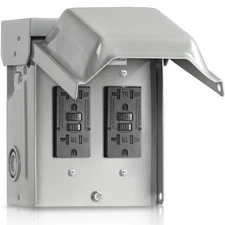 Outdoor Outlet Box, Waterproof Outdoor Electrical Outlet Box, Dual 20 Amp WRT...