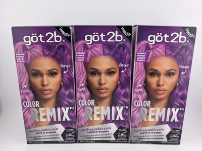 Got2B Color Remix Purple Punch Violet Punch 094 Hair Dye Semi-Permanent 3 Pack