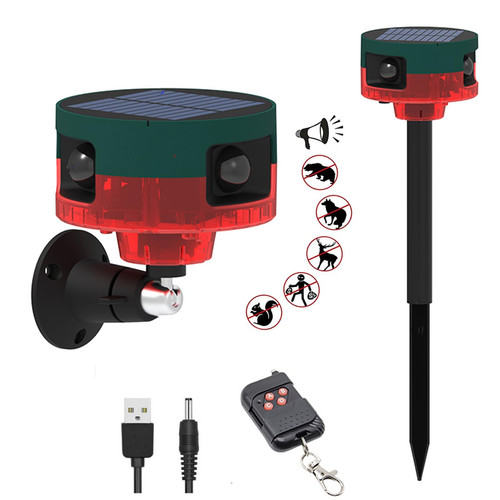 Solar Outdoor Motion Sensor Alarm-Dog Barking&Gunshot Sound,130db Loud Noise ...