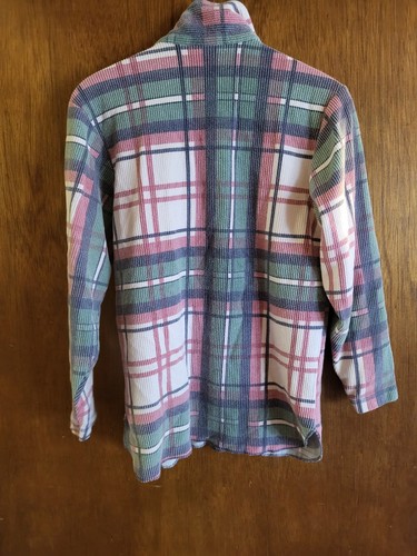 Basic Editions Tartan Flannel Long Sleeve Button Up Shirt Womens Size M - Picture 3 of 5