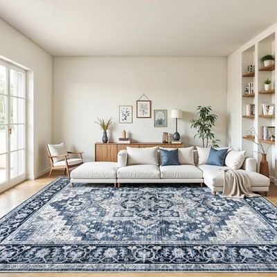 8x10ft Machine Washable Area Rug, 120 * 96'' Large Ultra Soft Rugs with Non-Sl...