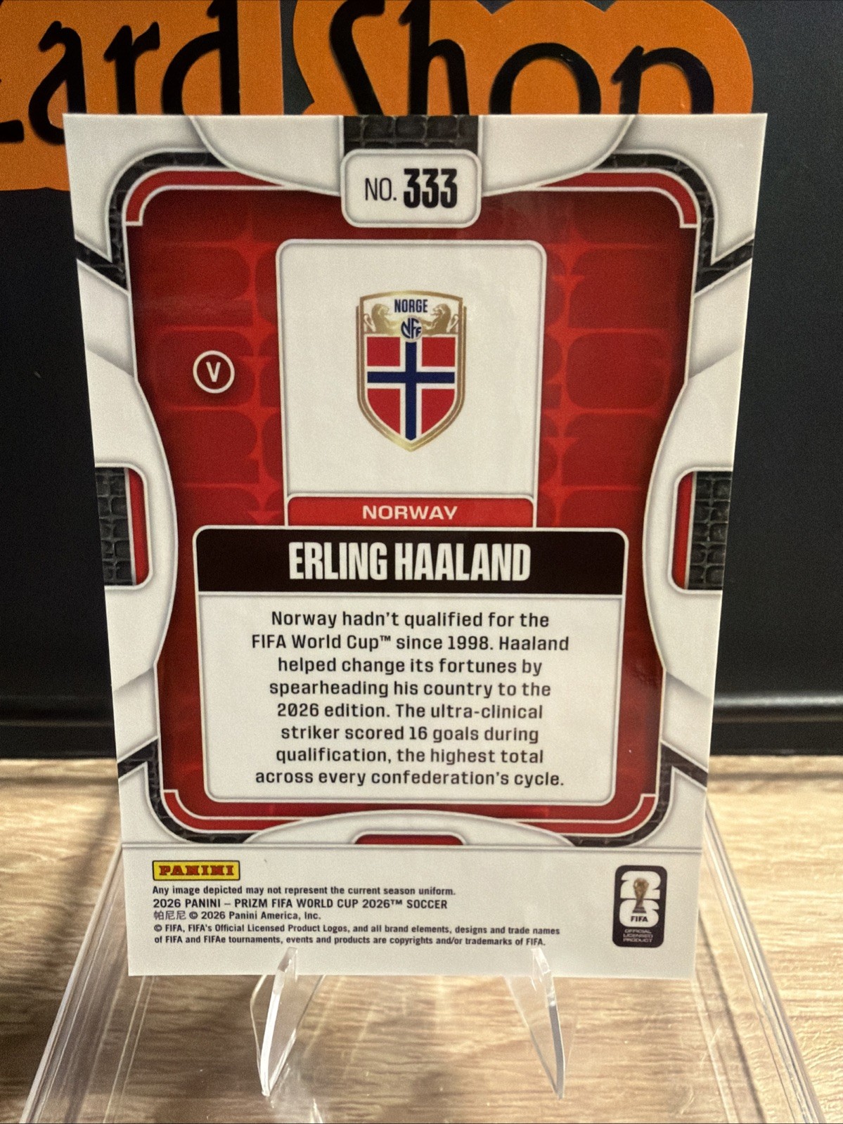 Panini Prizm 2026 FIFA World Cup Erling Haaland Variation #333 Norway view 2
