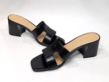 Nine West Ganda Black Women's Block Heel Sandals - Size 7.5 NWB
