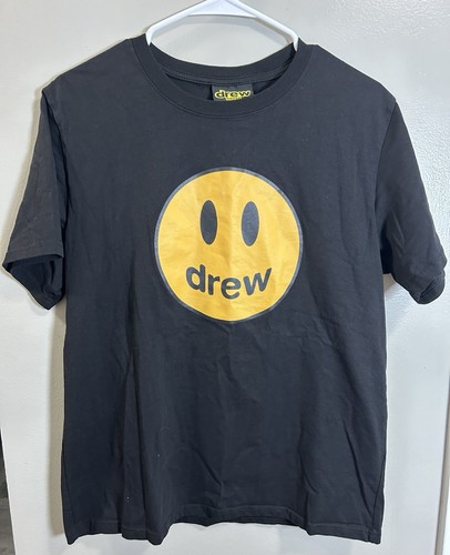 T-shirt uomo Drew House nera faccina sorridente grande Justin Bieber skateboard