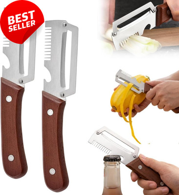 Premium Vegetable Peeler Wooden Handle Bottle Opener Kitchen Tool 2pk