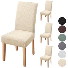 Chair Covers for Dining Room 4 Pack, Solid Stretch Dining Chair Covers, Washa...