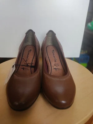 Escarpin Tamaris Cuir Marron-Neuf-Taille 37- - Photo 1/4