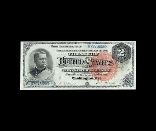 INCREDIBLE 1886 $2 SILVER CERTIFICATE HANCOCK SUPERIOR NEAR UNCIRCULATED