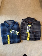 2 Orvis Flannel Shirt Men s Small Heavyweight Soft Plaid Outdoor New With Tags