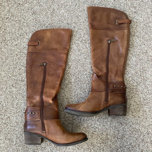 Vince Camuto Beatrix Brown Leather Boots Women's Size US 8 EU 38 - Picture 5 of 15