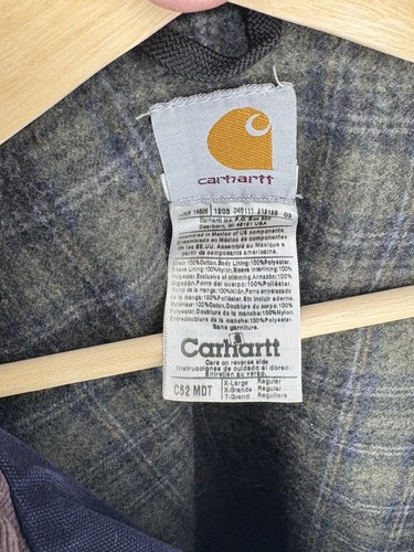 Vtg CARHARTT Canvas Blanket Lined Jacket Mens XL Black Ranch Coat Jacket - Picture 2 of 3