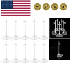 Transparent Dolls Holder Stand Support for 9inches-12inches Dolls - Pack of 10