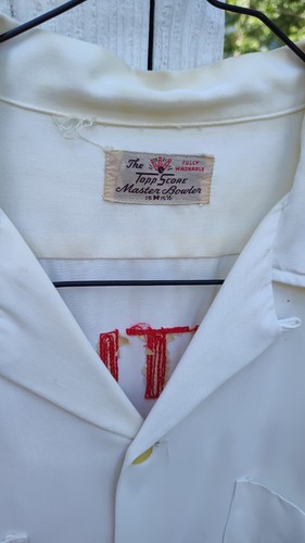 Rare Vintage 1950s Mens Embroidered Bowling Shirt Topp Score Bowler Advertising - Picture 5 of 7
