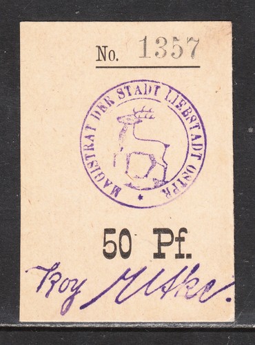 Polen Notgeld Liebstadt/Ostpreußen 50 Pfg. o.D., Kfr