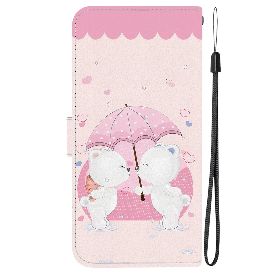 Abatible Lindo Love Bear Cuero Ranura para Tarjetas Billetera Soporte Cubiertas para Varios Estuche de Teléfono Foto 3 de 4