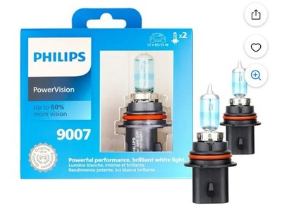 Philips 9007 PWVS2 Powervision 3650k Dual Two Pack Light Bulbs Replacement