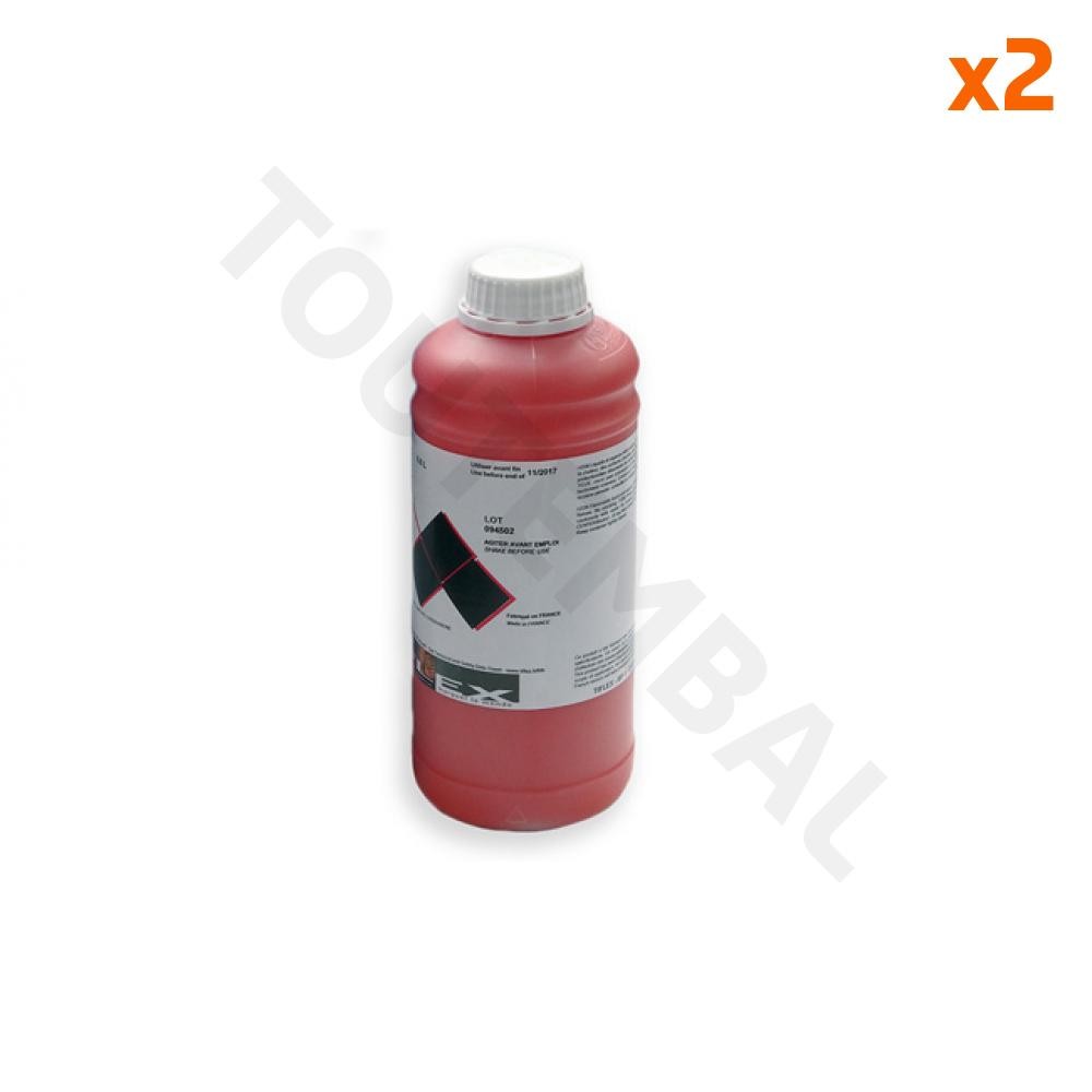 Encre liquide pour pochoir carton et rouleau encreur rouge lot de 2