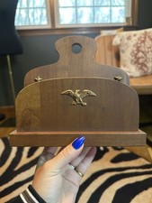 Vintage Mid century Eagle Wooden Brass Letter...