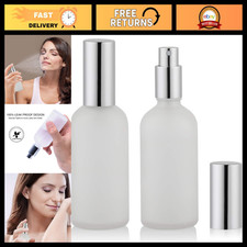 2 Pack Empty Frosted Glass Spray Bottles 3.4oz - Refillable, Eco-Friendly, Trave