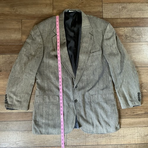 Land's End, 1996 VINTAGE Lands End Men's 46L Silk Herringbone Blazer Sport Coat USA #42A6