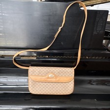 vintage Gucci Micro GG Supreme canvas shoulder bag with tan leather trim wallet