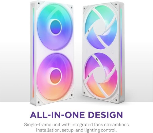 NZXT F240 RGB Core - 240mm Single-Frame Fan Unit with 2 x 120mm RGB Fans - Speed - Photo 6/9