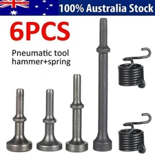 6*Smoothing Pneumatic Air Hammer Bit Set 40Cr Steel Pneumatic Chisel Bits+Spring