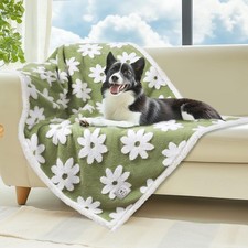 Waterproof Pet Blanket for Medium Large Dogs Washable Fluffy Thick Jacquard S...